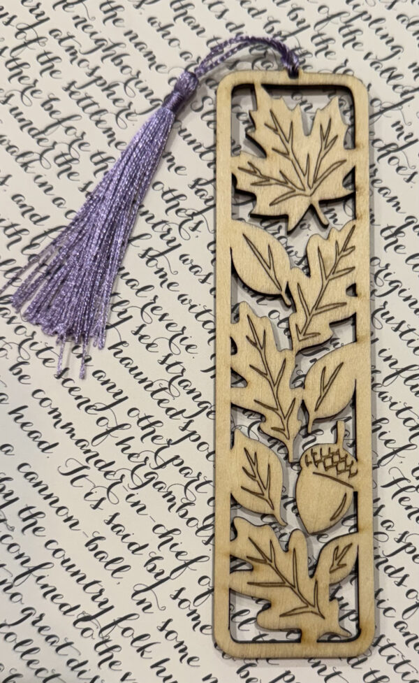 Woodland Acorn Wooden Bookmark with Tassel