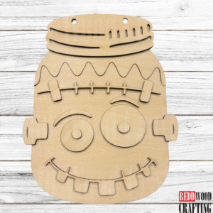 Frankenstein's Monster Mason Jar Hanger Raw Wood Kit