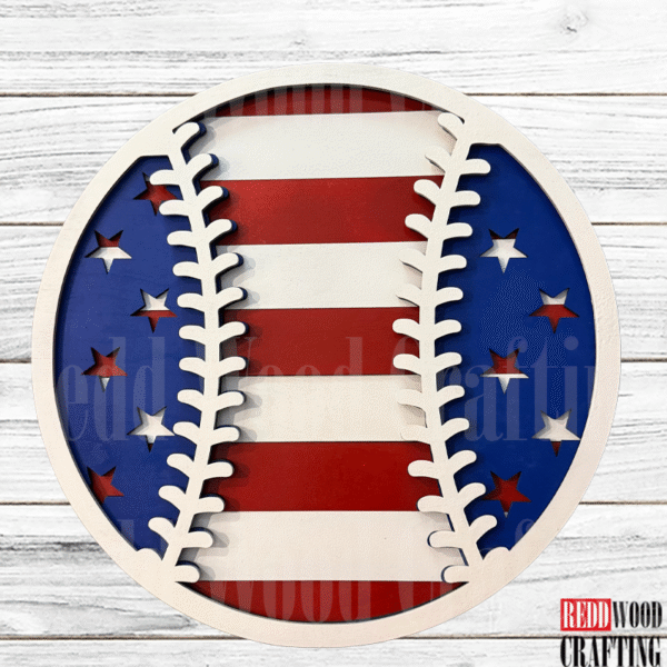 American Baseball Wooden Wall Sign
