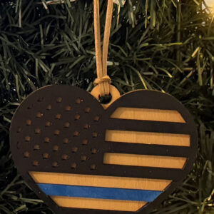 Thin Blue Line Heart Ornament
