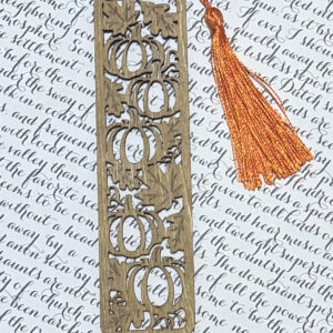 Autumn Pumpkin Patch Wooden Bookmark with Tassel