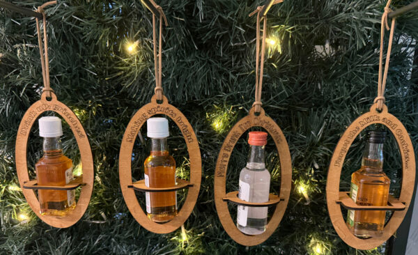 Set of 5 Shooter Bottle Christmas Ornaments