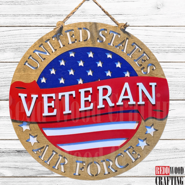 United States Air Force Veteran Wooden Wall Plaque