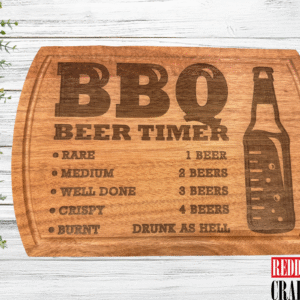 BBQ Beer Timer Walnut Cutting Board – Funny Grill Master Gift