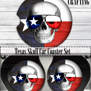 Texas Skull Car Coaster Set