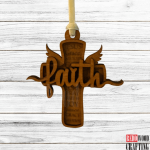 "Faith" Winged Cross Ornament
