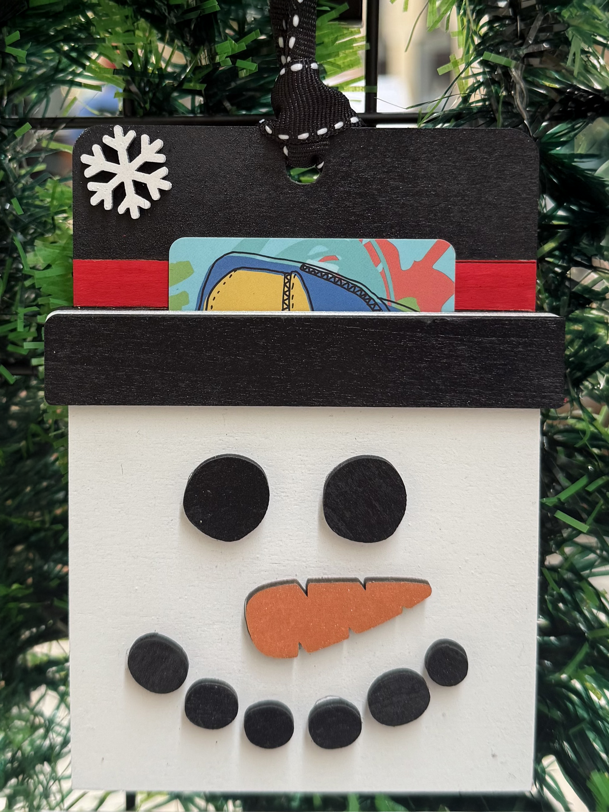 Snowman Face Gift Card Holder Ornament