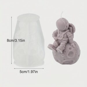 3D Astronaut Sitting on the Moon Silicone Mold