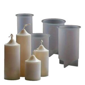 Spire Bell Shaped Pillar Candle Molds for Candle Making, 3D Cylinder Taper Silicone Candle Molds
