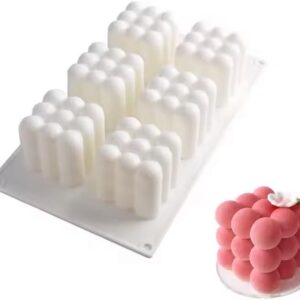 6 Cavity Bubble Cube Pillar Candle Silicone Mold