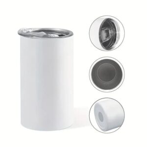 Straight White Skinny Tumbler Blanks for sublimation, 12oz, Lid, Straw, Coaster, Box, Sleave