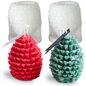 3D Pine Cone Shaped Pillar Candle Mold for Candle Making, Candy, Resin, Soap