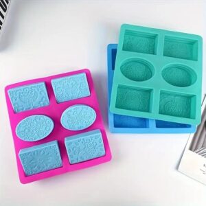 6 Cavity 3D Lace Pattern Silicone Mold for Handmade Soap Making