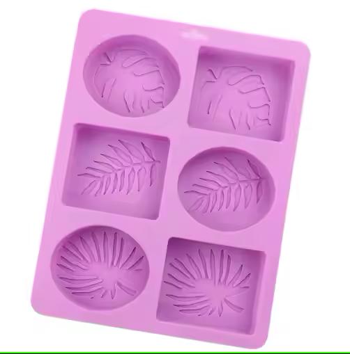 6 Cavity 3D Leaf Pattern Silicone Mold for Handmade Soap Making - Image 6