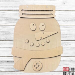 Snowman Mason Jar Door Hanger Kit | Unfinished Wood Craft DIY