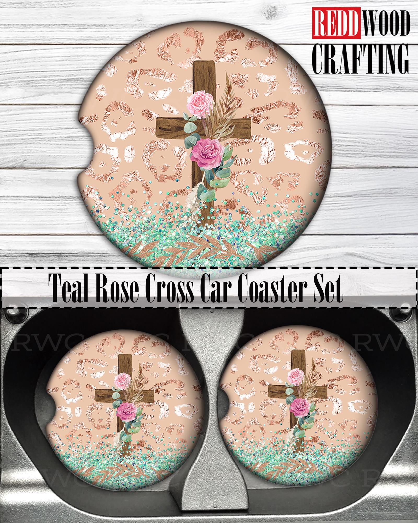 Car Coasters: Faith - Christian (Set of 2) Neoprene Cup Holder Accessories - 8 Styles to Choose From - Image 9