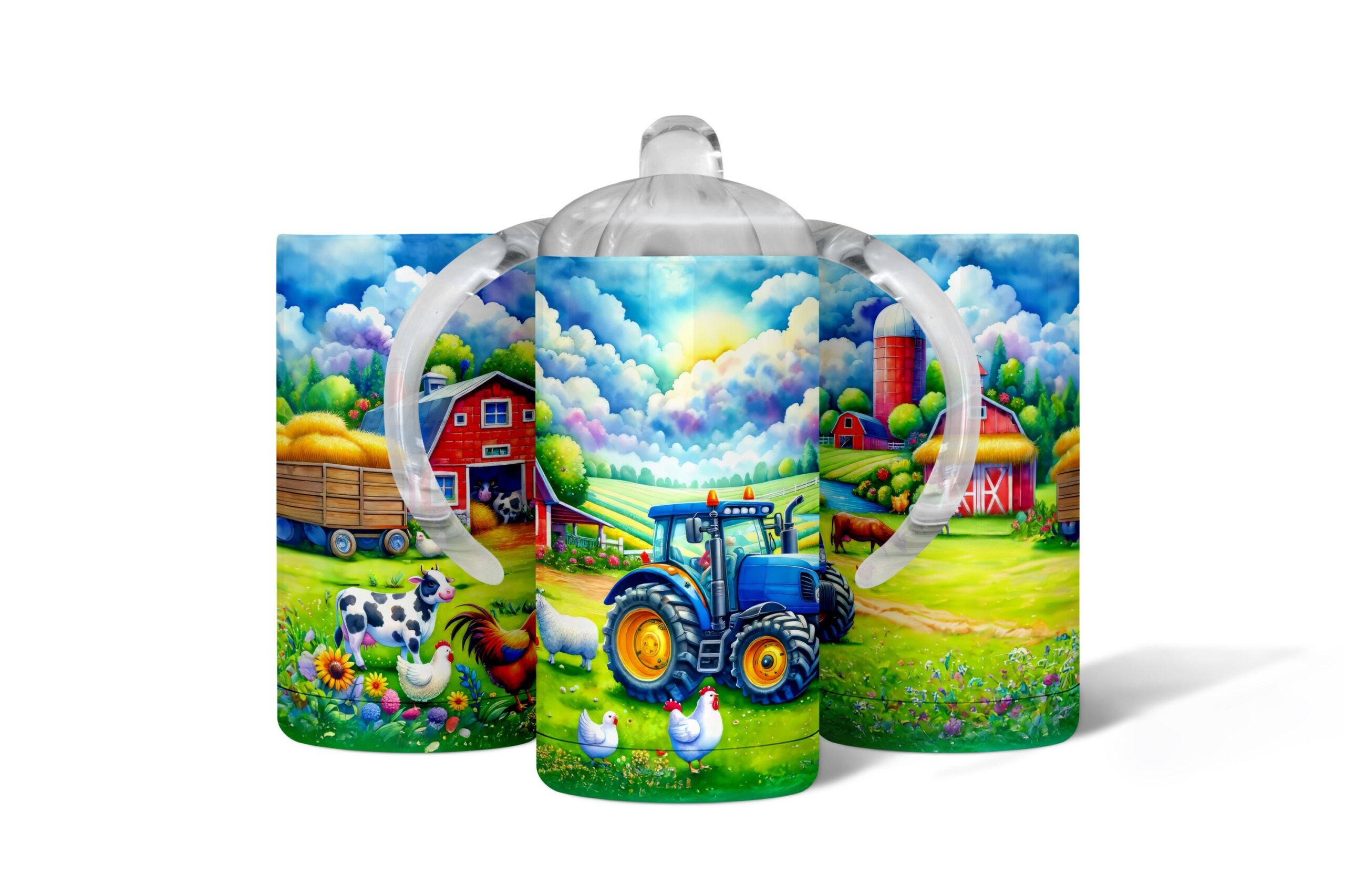 Farm Friends Sippy Cup Tumblers – 12oz Resale Lot of 3